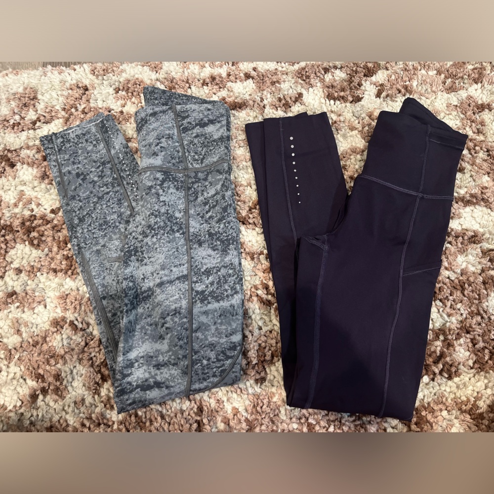 Two lululemon athletica fast and free tights blth size 2
